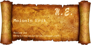 Meisels Erik névjegykártya